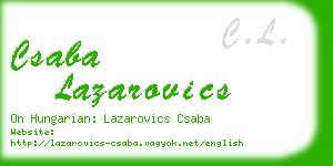 csaba lazarovics business card